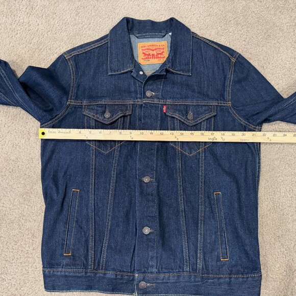 Levis 72334 Trucker Jacket Men’s Large Blue Dark Wash Denim Jean Jacket - Picture 2 of 6